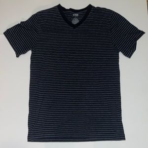 Black and grey striped T